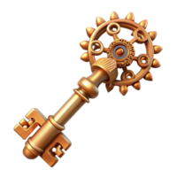magnificent creative Steampunk key with intricate clockwork mechanisms and ornate details high resolution png