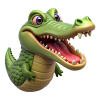 vibrant rustic A crocodile, open mouth high quality png