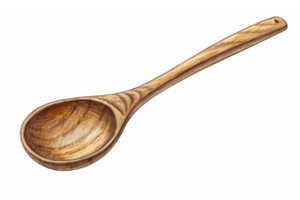 Handcrafted Wooden Cooking Spoon Perfect for Culinary Use in Kitchens and Food Preparation png