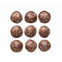 Delicious Chocolate Candy Balls Arranged in a Neat Grid with a Transparent Background png