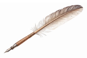 Elegant Quill Pen with Feather Design Ideal for Writing and Calligraphy Projects png