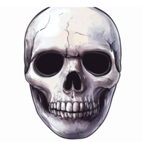 Realistic Skull Illustration with Cracks for Halloween Decorations and Educational Purposes png