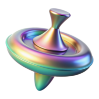 stunning artistic A spinning top with a holographic surface high resolution png