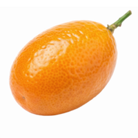 Fresh Organic Kumquat Fruit with Vibrant Orange Skin and Green Stem on Transparent Background png