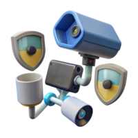 impressive modern A security system with motion detectors and cameras authentic png