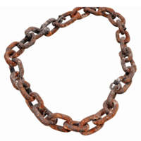 Realistic Vintage Rusty Chain Link Isolated on Transparent Background for Industrial Design Use png