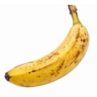 Realistic Yellow Banana with Speckles on Transparent Background for Culinary and Dietary Use png