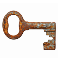 Vintage Rusty Key Antique Metal Key with Weathered Texture Historical Symbol of Unlocking Secrets png
