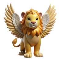 serene contemporary Sphinx, winged lion with human head, enigmatic expression, original png