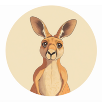 Realistic Illustration of a Kangaroo with Detailed Features on a Soft Background png
