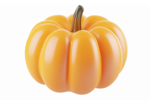Realistic Orange Pumpkin with Glossy Finish for Fall Harvest Seasonal Decor Food Illustrations png