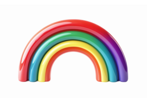 Vibrant Colorful Glossy Rainbow Arc with Transparent Background for Design and Decoration png