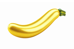 Realistic Golden Banana Isolated on Transparent Background for Culinary or Graphic Design Use png