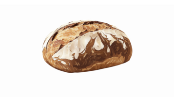 Freshly Baked Artisan Bread Loaf with Crispy Crust and Rustic Design on Transparent Background png