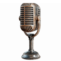 Vintage Style Microphone with Retro Design for Music Production and Broadcasting png