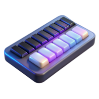 impressive contemporary A keyboard with illuminated keys, authentic png