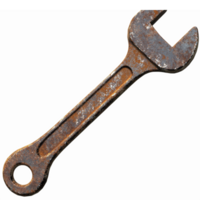 Rusty Adjustable Wrench Tool Isolated on Transparent Background for Mechanical and Repair Use png