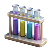 beautiful abstract A test tube rack with multiple test tubes, high resolution png