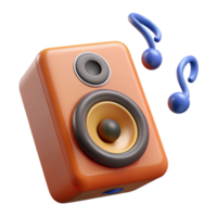 serene traditional A levitating speaker playing music, detailed png