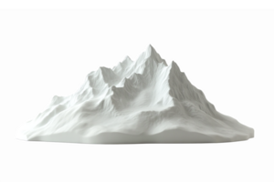 Realistic 3D Mountain Terrain with Snow Cap and Rocky Peaks on Transparent Background png