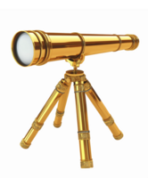 Elegant Golden Telescope with Tripod for Exploration and Discovery png