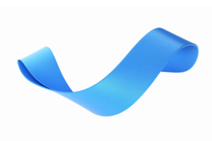 Flowing Blue Ribbon Decorative Element with Smooth Curves for Design and Branding png