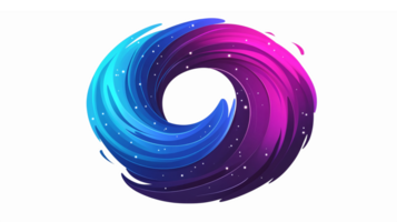 Dynamic Swirling Abstract Design in Blue and Purple with Starry Background for Modern Projects png