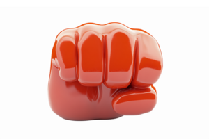 Bold Red Fist Symbolizing Strength Power and Determination with Transparent Background png