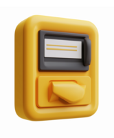 3D Yellow Wall-Mounted Button with Toggle Switch and Slot for Mail or Notes png