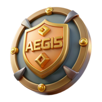 vibrant abstract Aegis, shield of Zeus and Athena, authentic png