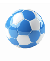 Blau und Weiß Fußball Ball mit sechseckig Muster auf transparent Hintergrund png