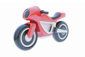 Red Sports Motorcycle 3D Render with Smooth Lines and Sleek Design for Automotive Graphics png