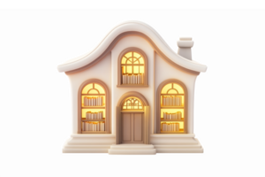 Cozy Home Library with Inviting Warm Lights and Elegant Architecture in Style png