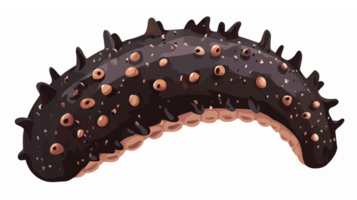 Detailed Realistic Illustration of a Spiky Sea Cucumber with Transparent Background png