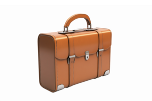 Elegant Leather Briefcase in Brown Color with Handle and Buckle Closure for Business Use png