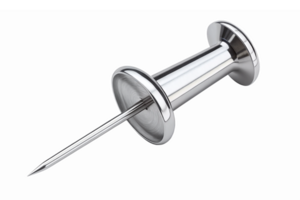 Metal Push Pin with Sharp Point for Office and Home Organization on Transparent Background png