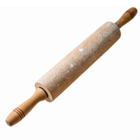 Wooden Rolling Pin with Sugar for Baking and Cooking on Transparent Background png