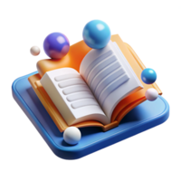 beautiful modern A book, open pages, abstract representation of knowledge authentic png