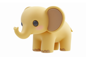 Cute 3D Cartoon Elephant Character with Soft Colors and Playful Design for Childrens Projects png