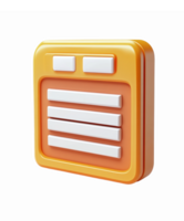 Colorful 3D of a User Interface Button with Vertical Lines for Applications and Websites png