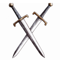 Crossed Swords Symbolizing Strength Battle Honor Medieval Weapons Design png