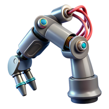 elegante abstrato cyberpunk robótico braço com intrincado fiação Prêmio png