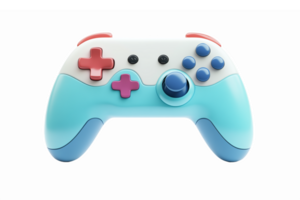 colorida retro estilo jogos controlador com botões e controle de video game dentro 3d Projeto para jogos formulários png