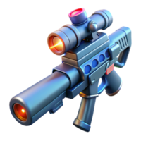beautiful minimalist Laser rifle with targeting scope high quality png