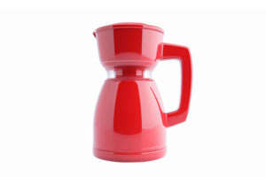 Bright Red Coffee Pot with Stylish Modern Design and Smooth Finish Ideal for Kitchen Decor png