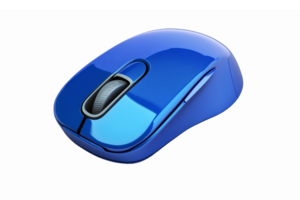Blue Wireless Computer Mouse with Modern Design and Sleek Finish for Technology Enthusiasts png