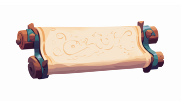 Ancient Scroll Decorative Design with Scroll Ends for Fantasy and Historical Themes png