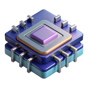 dramatic artistic Quantum computer processor with complex architecture high resolution png