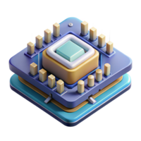 serene contemporary Quantum computer processor with complex architecture authentic png