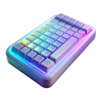 beautiful artistic Holographic keyboard with projected keys detailed png